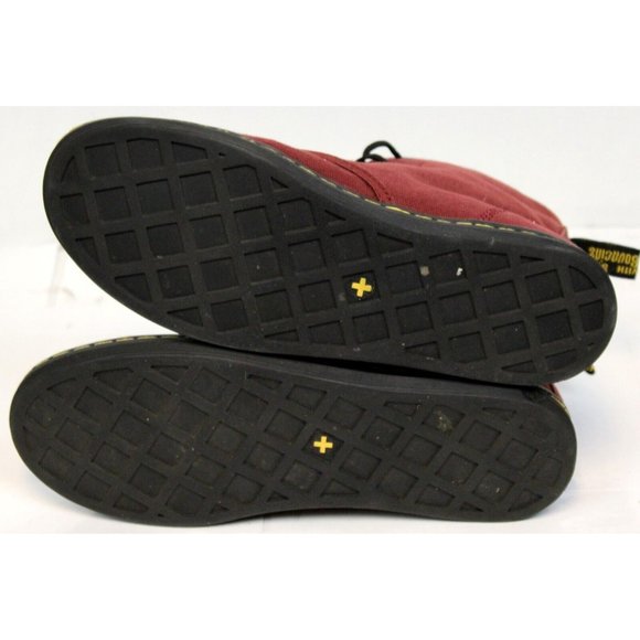 Dr  Doc Martens Womens Canvas Hi Tops sz 8 Shoreditch Cherry Red Shoes Air Wair - Picture 6 of 10